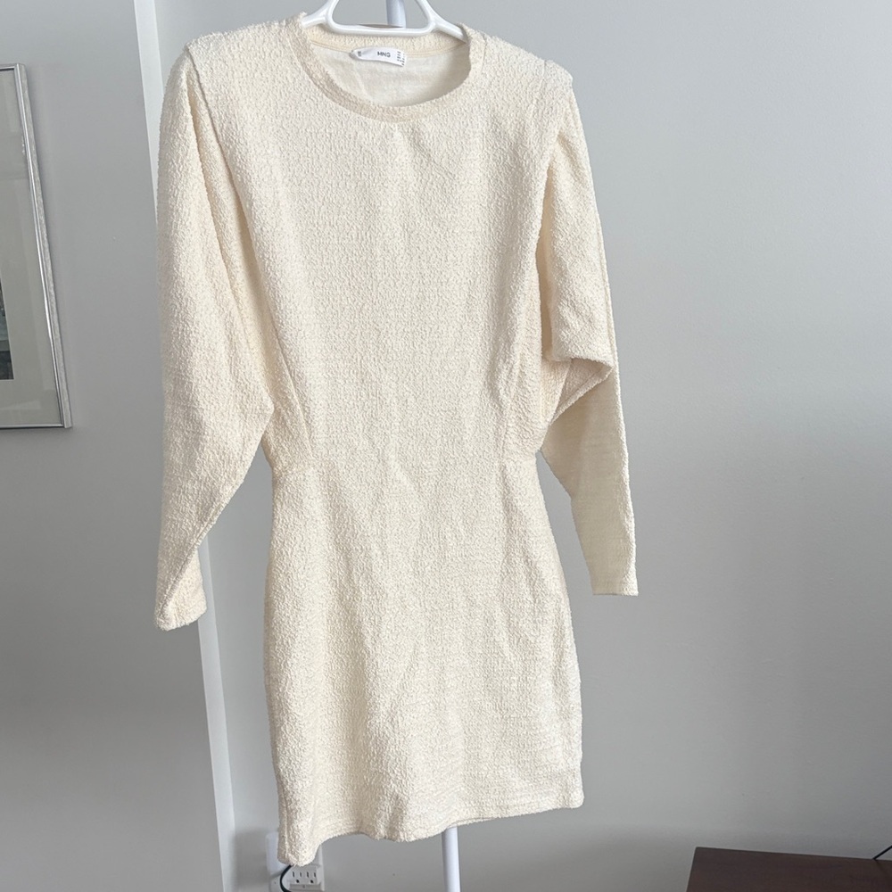 Mango Cream Long Sleeve Dress